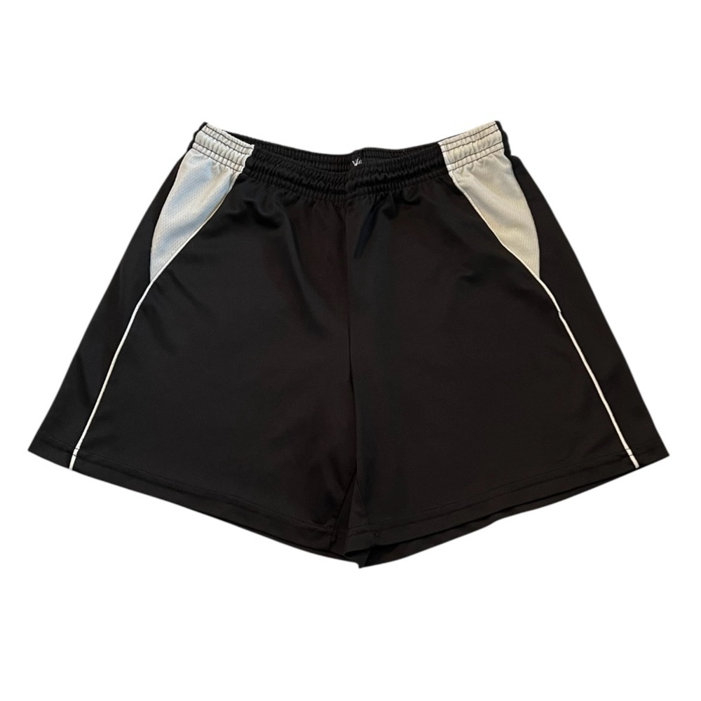 Black and White Athletic Shorts with Elastic Waistband
